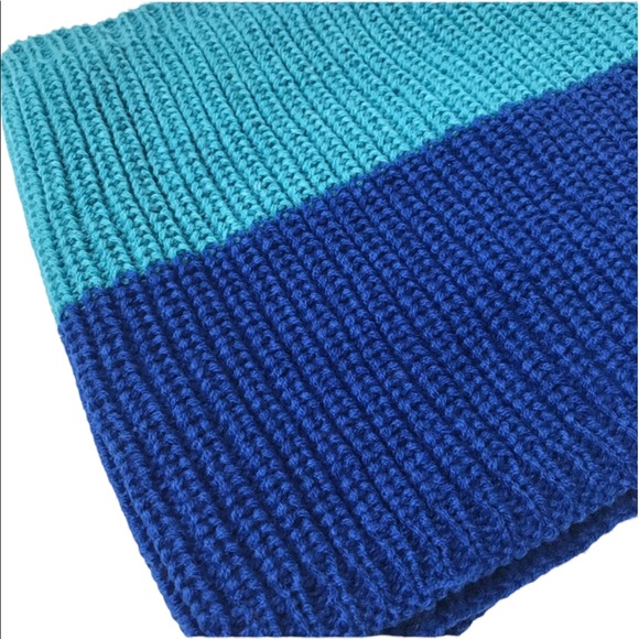 Blue Color Block Knit Sweater Infinity Scarf - Picture 7 of 7